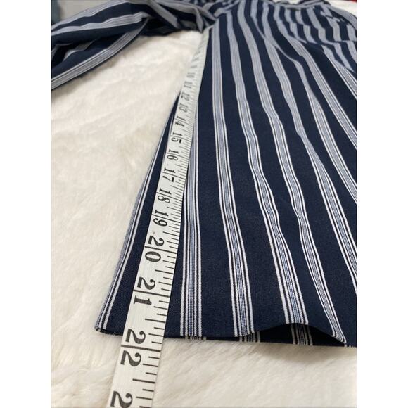 Sweaty Betty Small Enzo Coastal Navy Striped Wide Leg Cropped Coulotte Pants - Picture 7 of 14